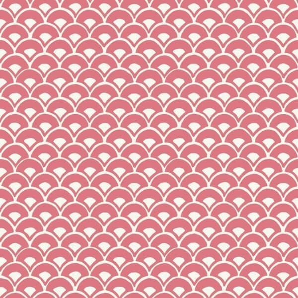 Stacked Scallops Wallpaper- Pink Coral