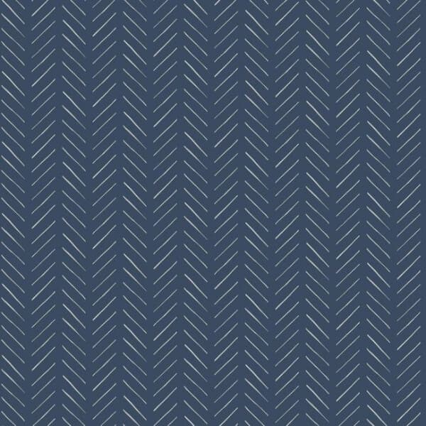 Pick-Up Sticks Wallpaper- White On Navy