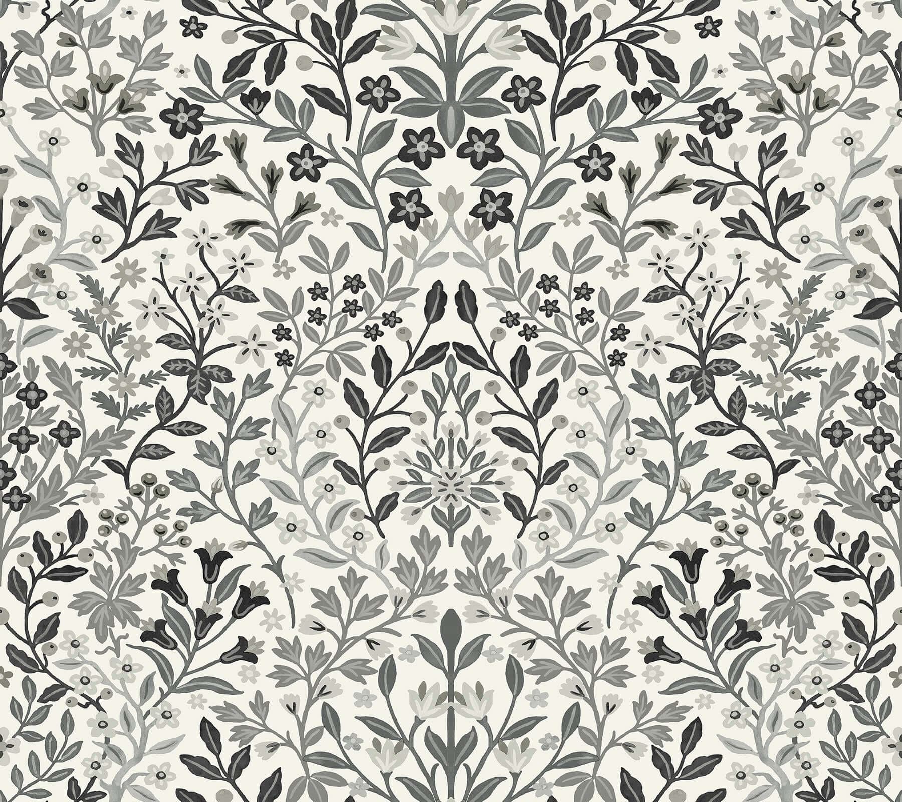Garden Terrace Wallpaper- White/Black