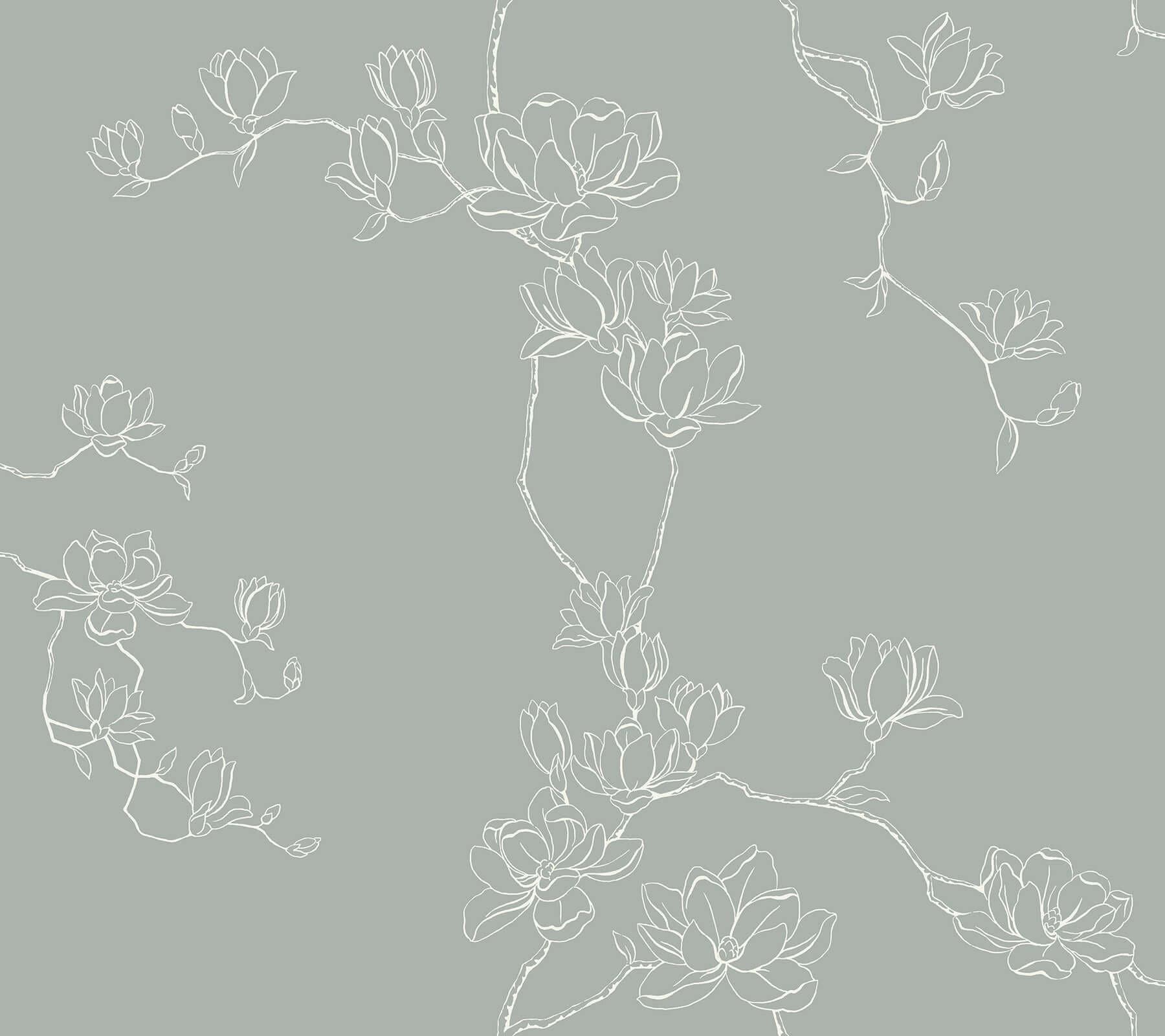 Magnolia Branches Wallpaper- Eucalyptus