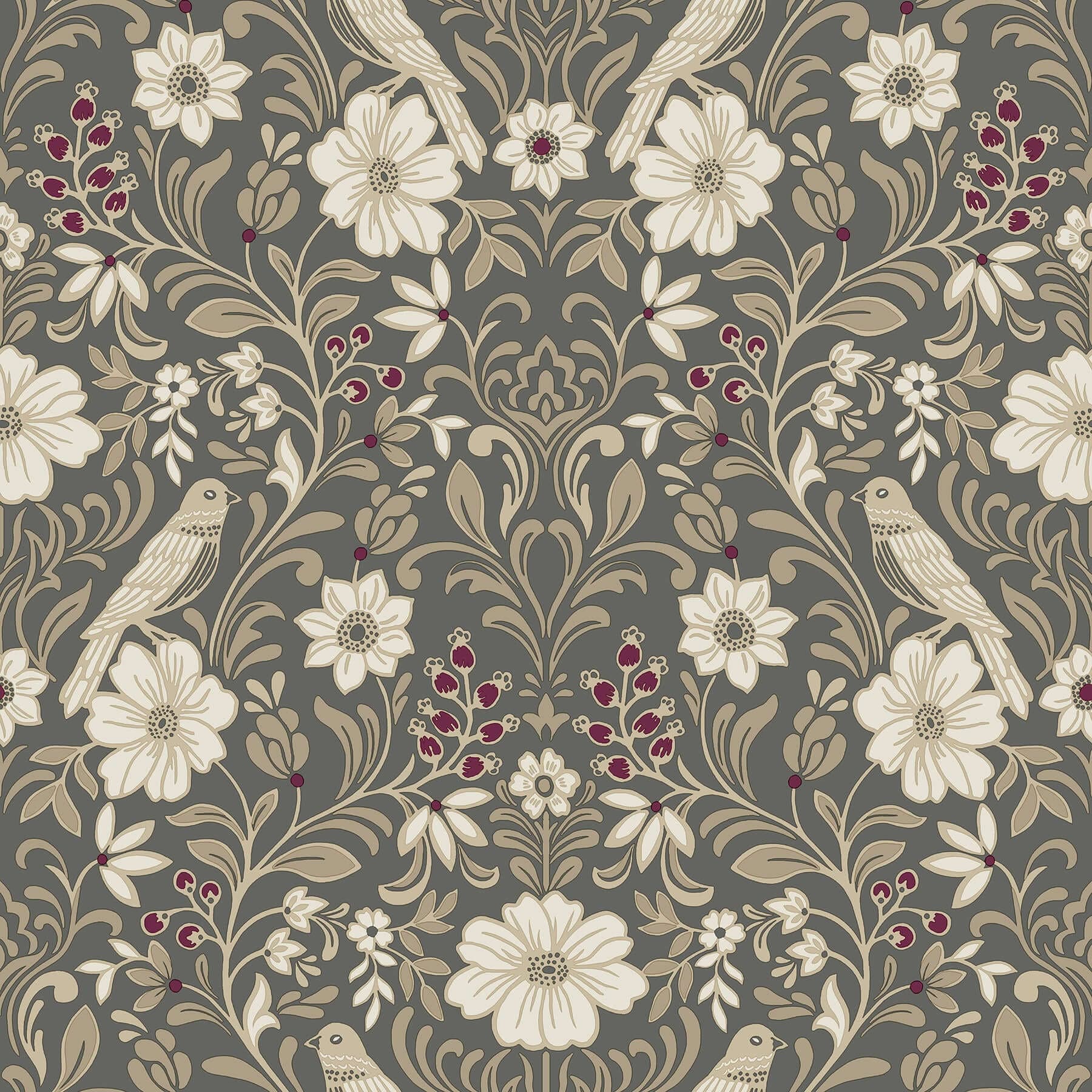 Colette Wallpaper- Charcoal