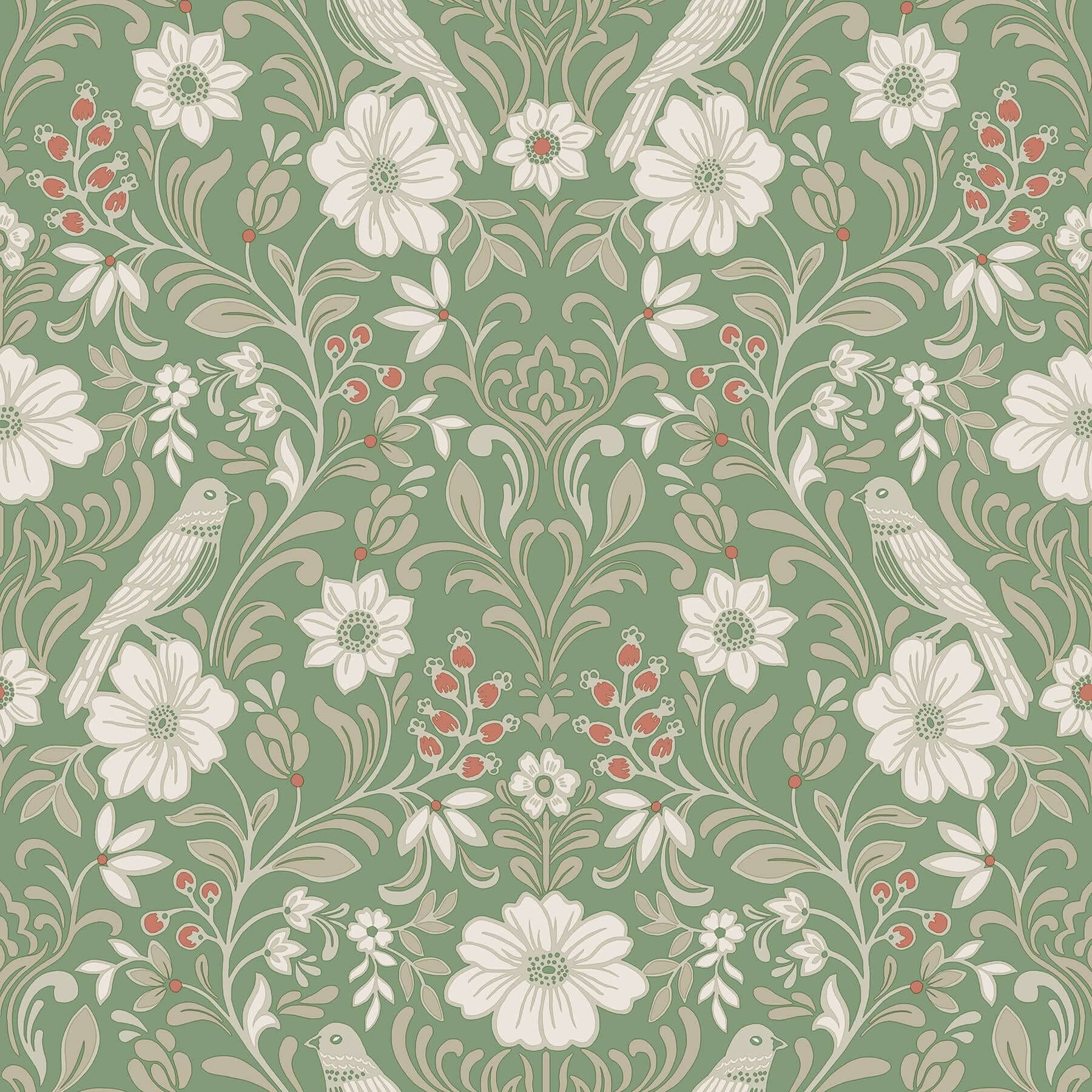 Colette Wallpaper- Bright Green