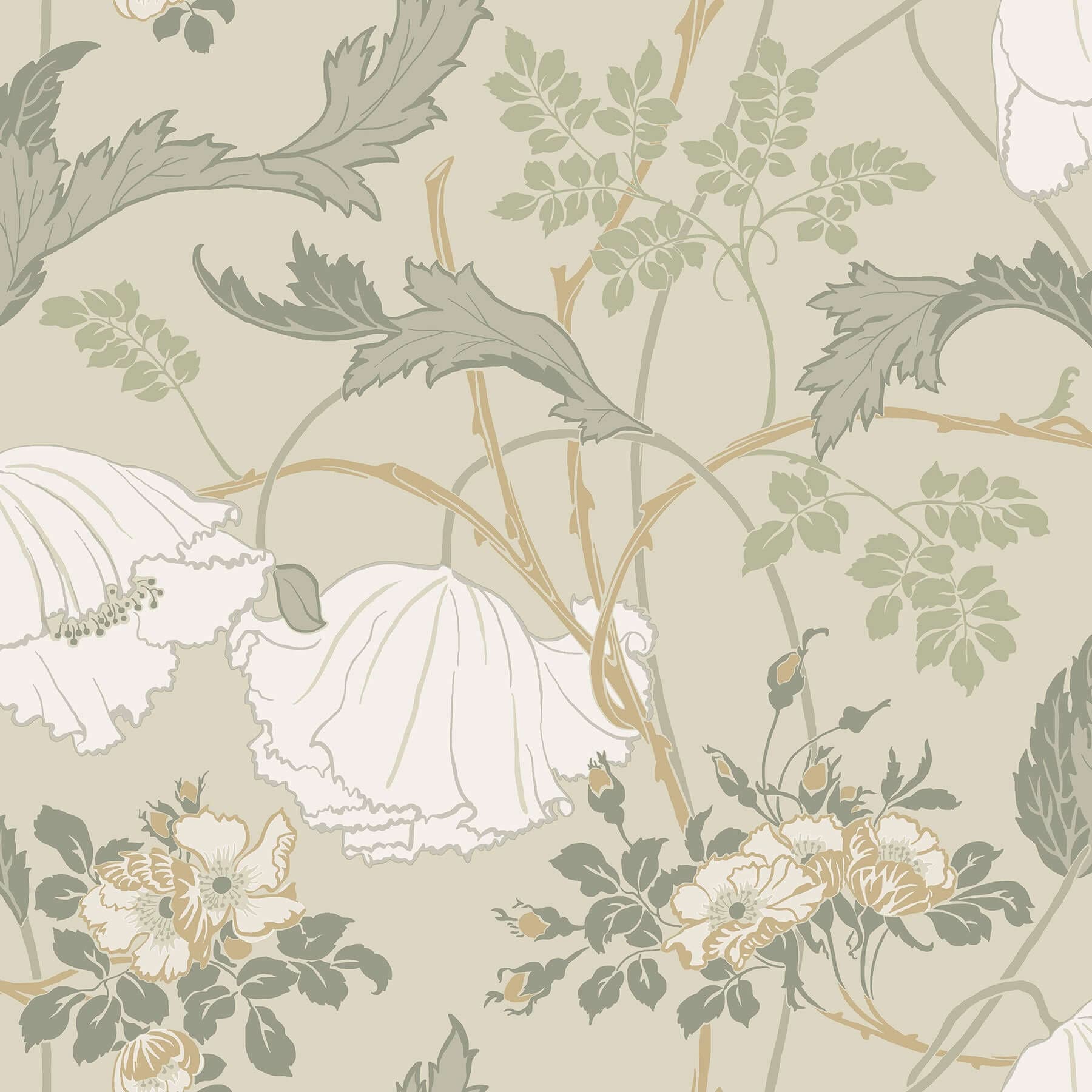 Gwendolyn Wallpaper- Linen/Sage