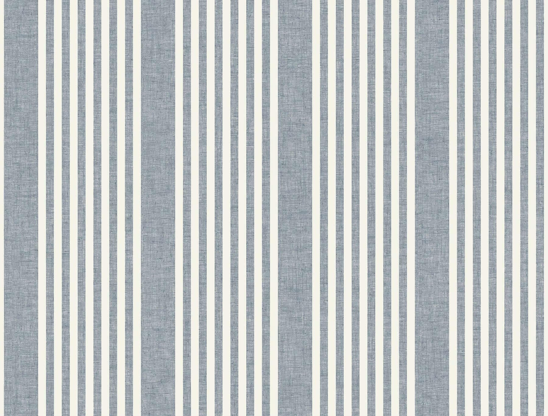 French Linen Stripe Wallpaper- Navy