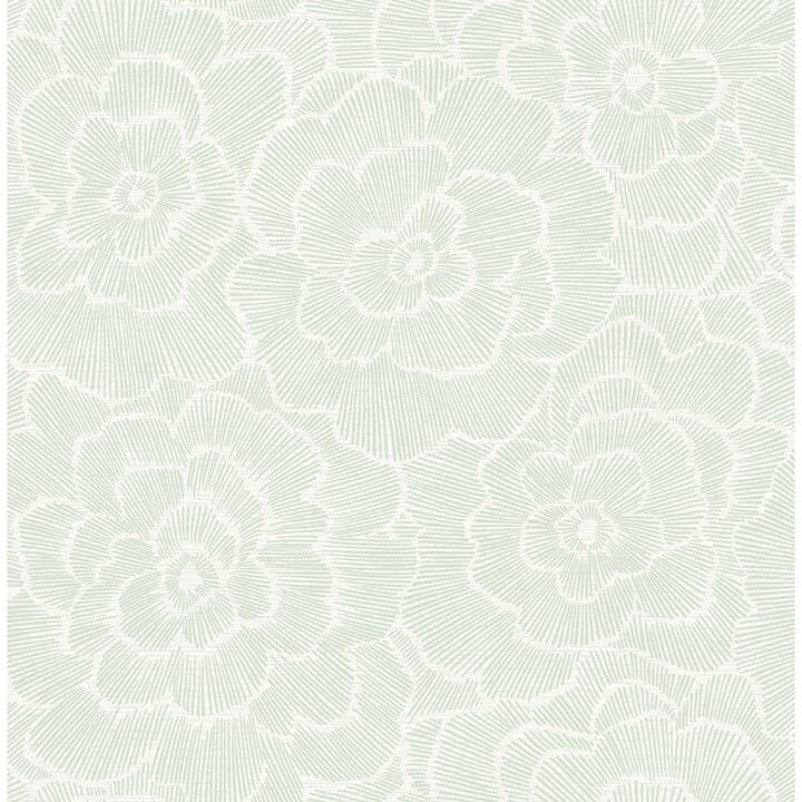 Periwinkle Light Green Textured Floral Wallpaper