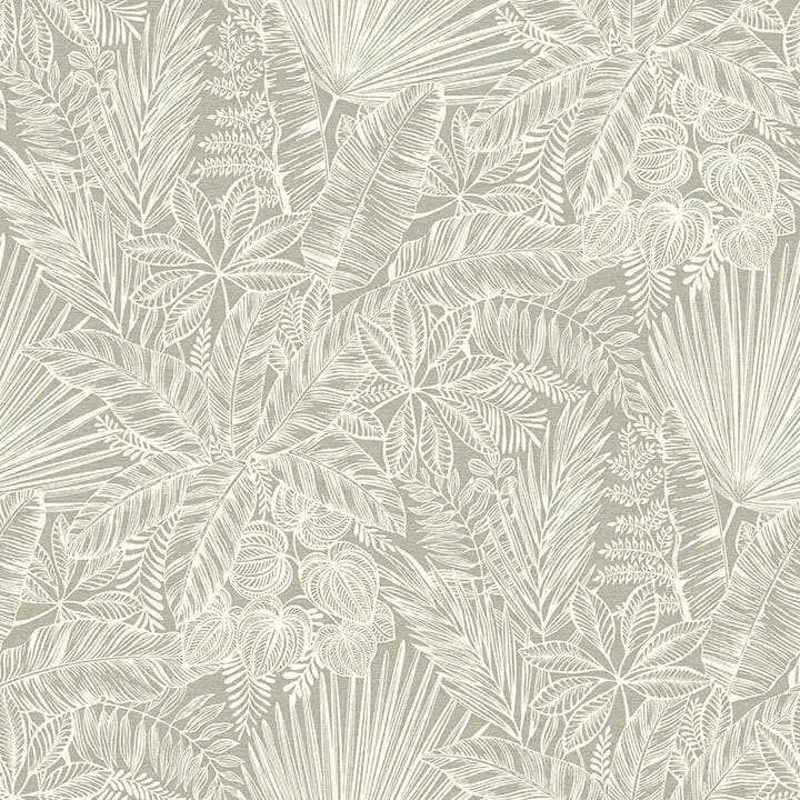 Vita Light Brown Botanical Wallpaper
