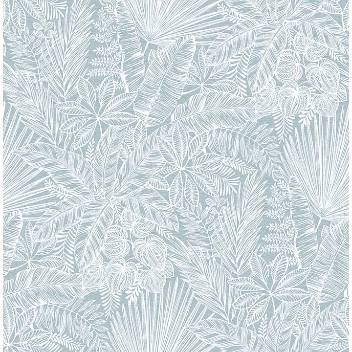 Vita Blue Botanical Wallpaper
