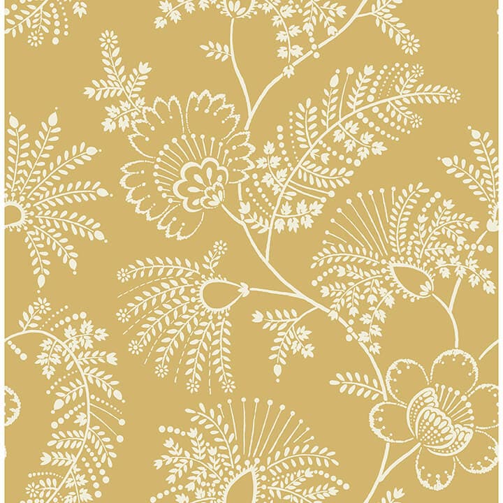 Maeve Mustard Jacobean Trail Wallpaper