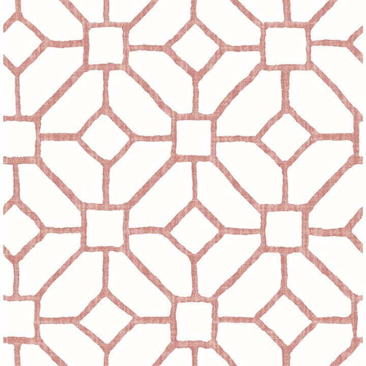 Addis Coral Trellis Wallpaper