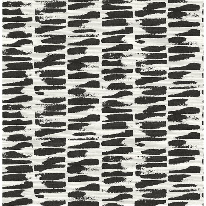 Myrtle Black Abstract Stripe Wallpaper
