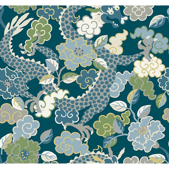 Yanci Teal Dragon Wallpaper