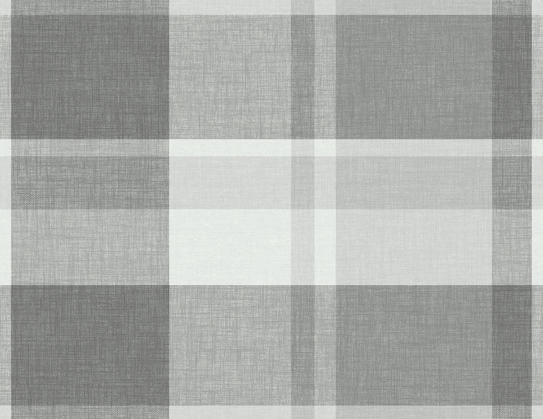 Madaket Plaid Dark Grey Wallpaper