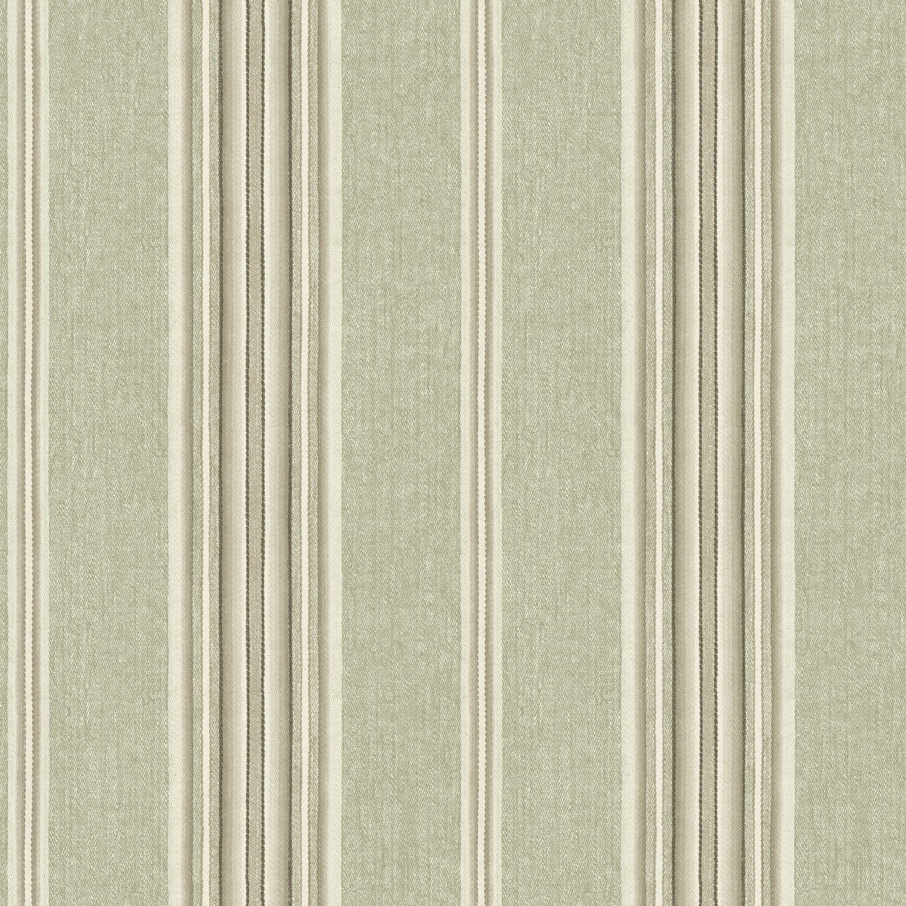 Chesapeake Calvados Linen Stripe Moss Wallpaper