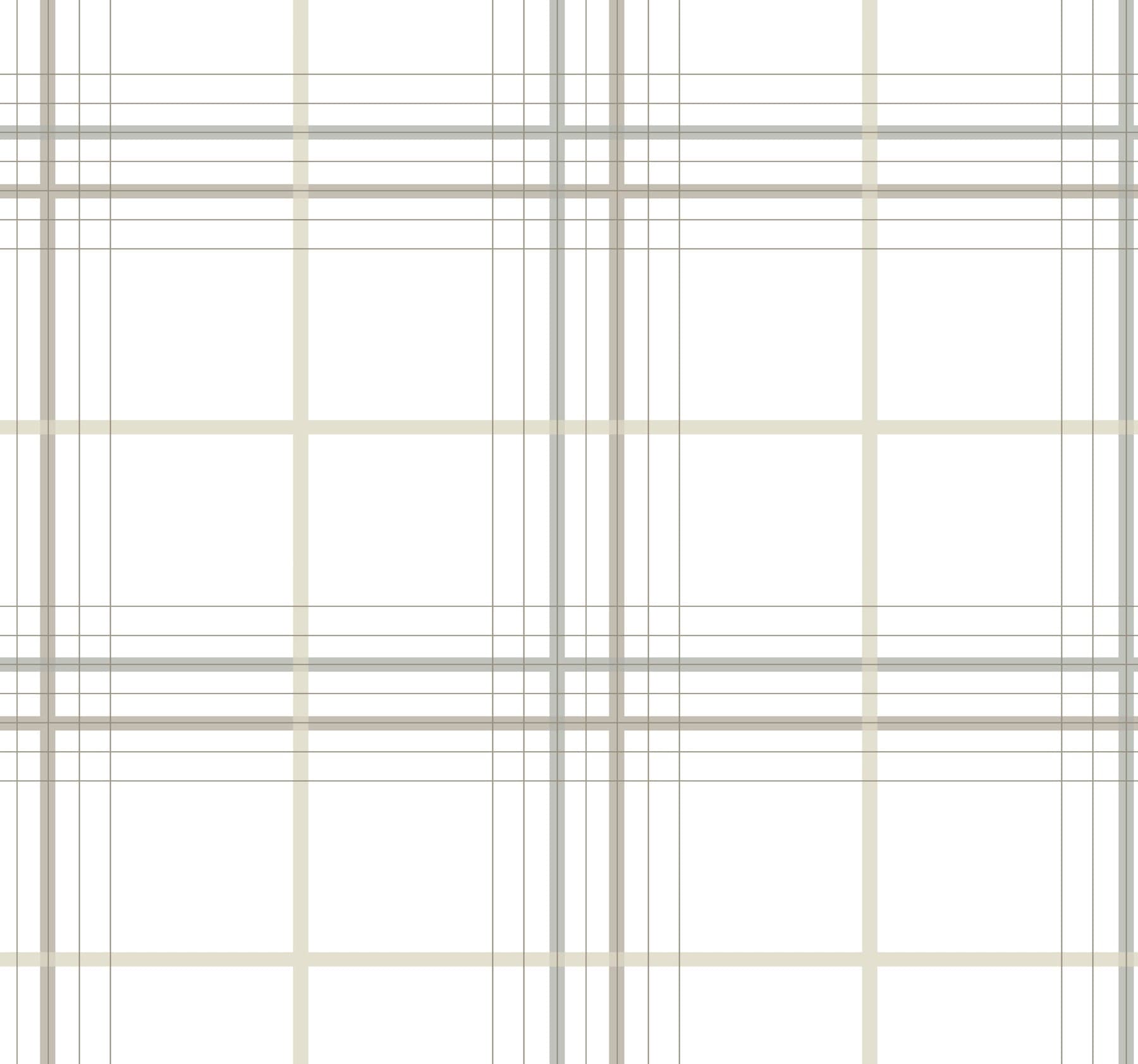 Ronald Redding Lakeside Plaid Tailored White Wallpaper