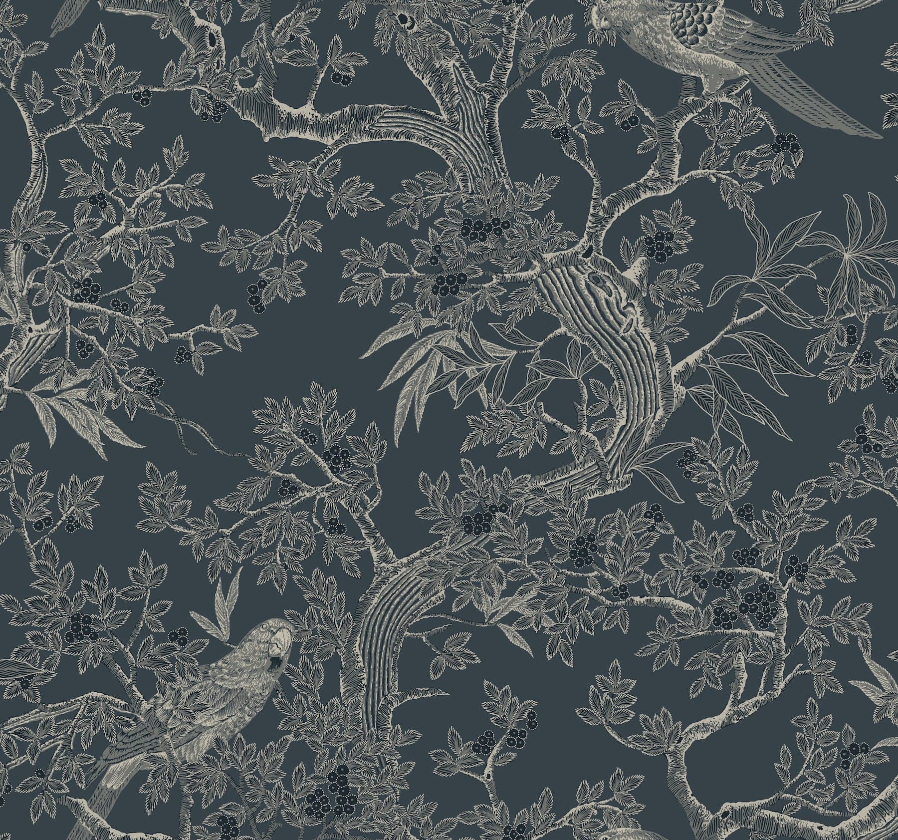 Ronald Redding Regal Ridge Trailing Tree Dark Blue Wallpaper