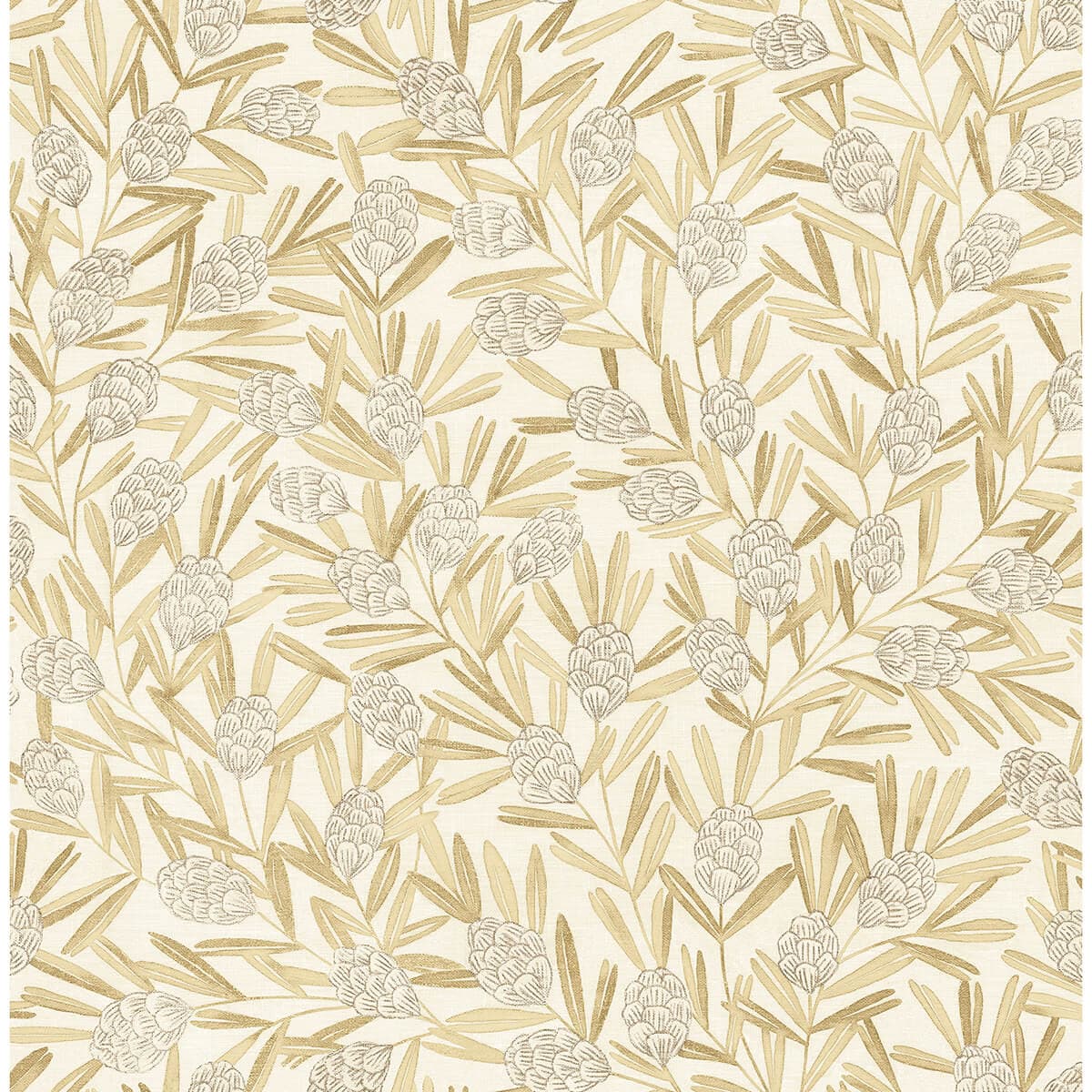 Zulma Gold Decorative Botanical Wallpaper