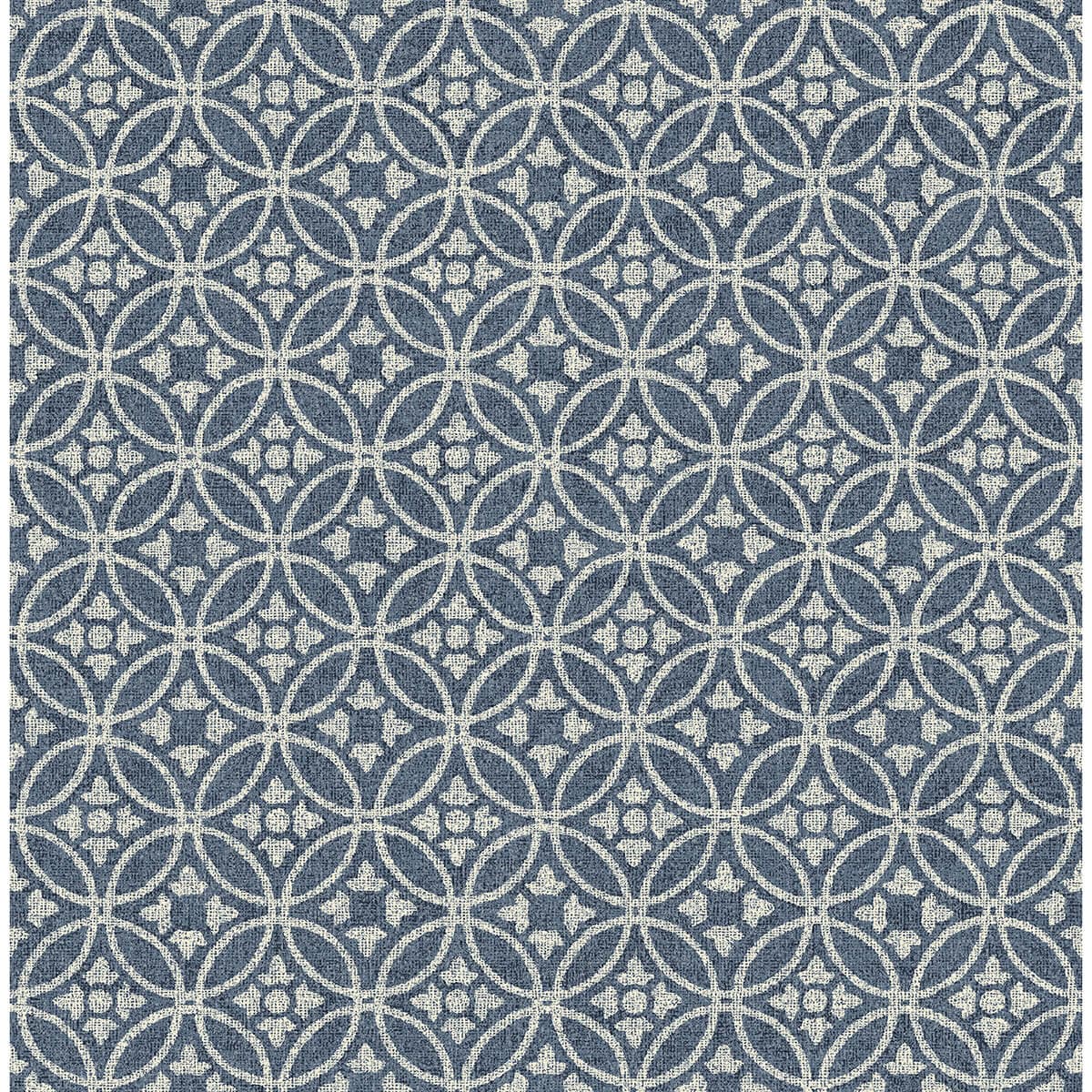 Larsson Indigo Ogee Wallpaper