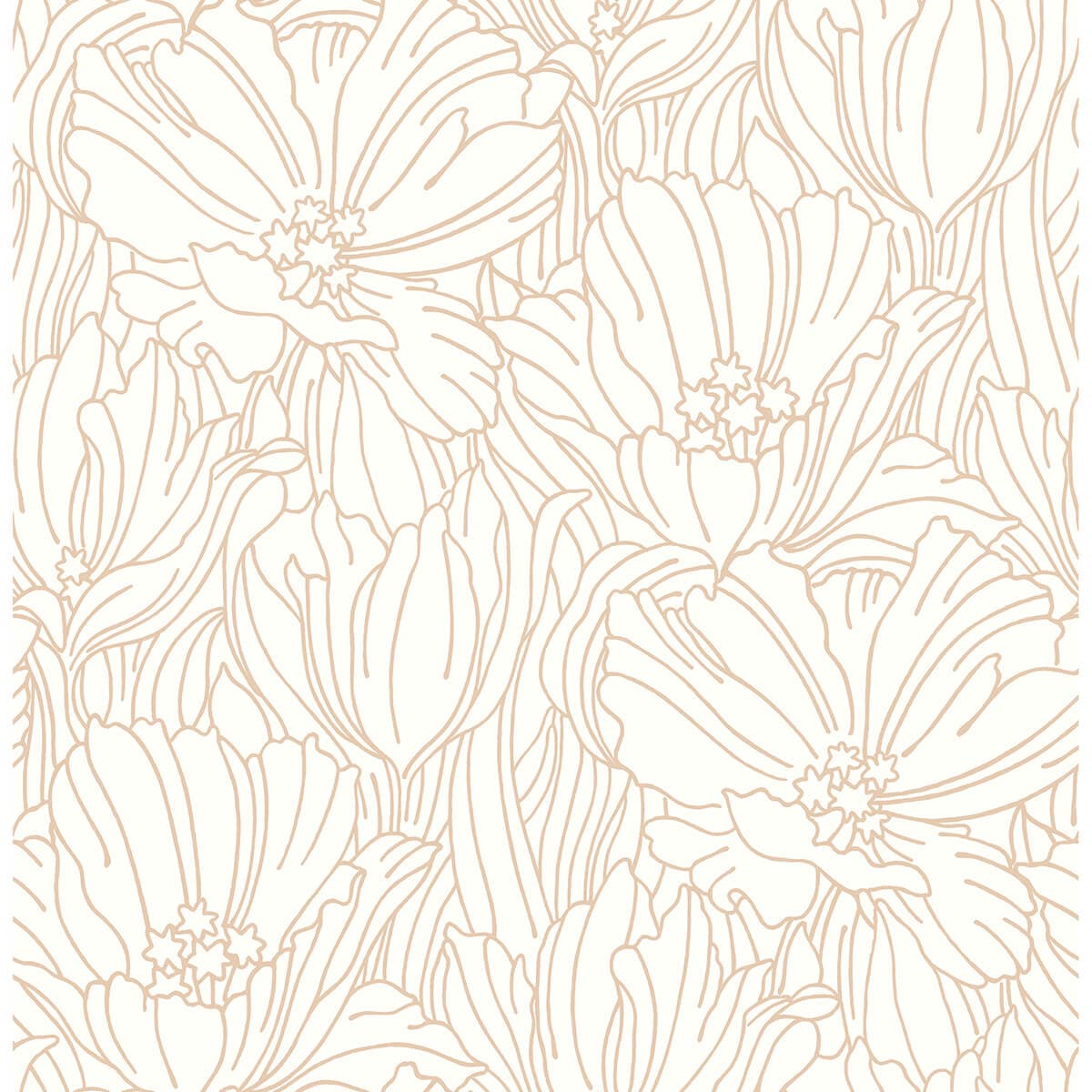 Selwyn Metallic Copper Floral Wallpaper