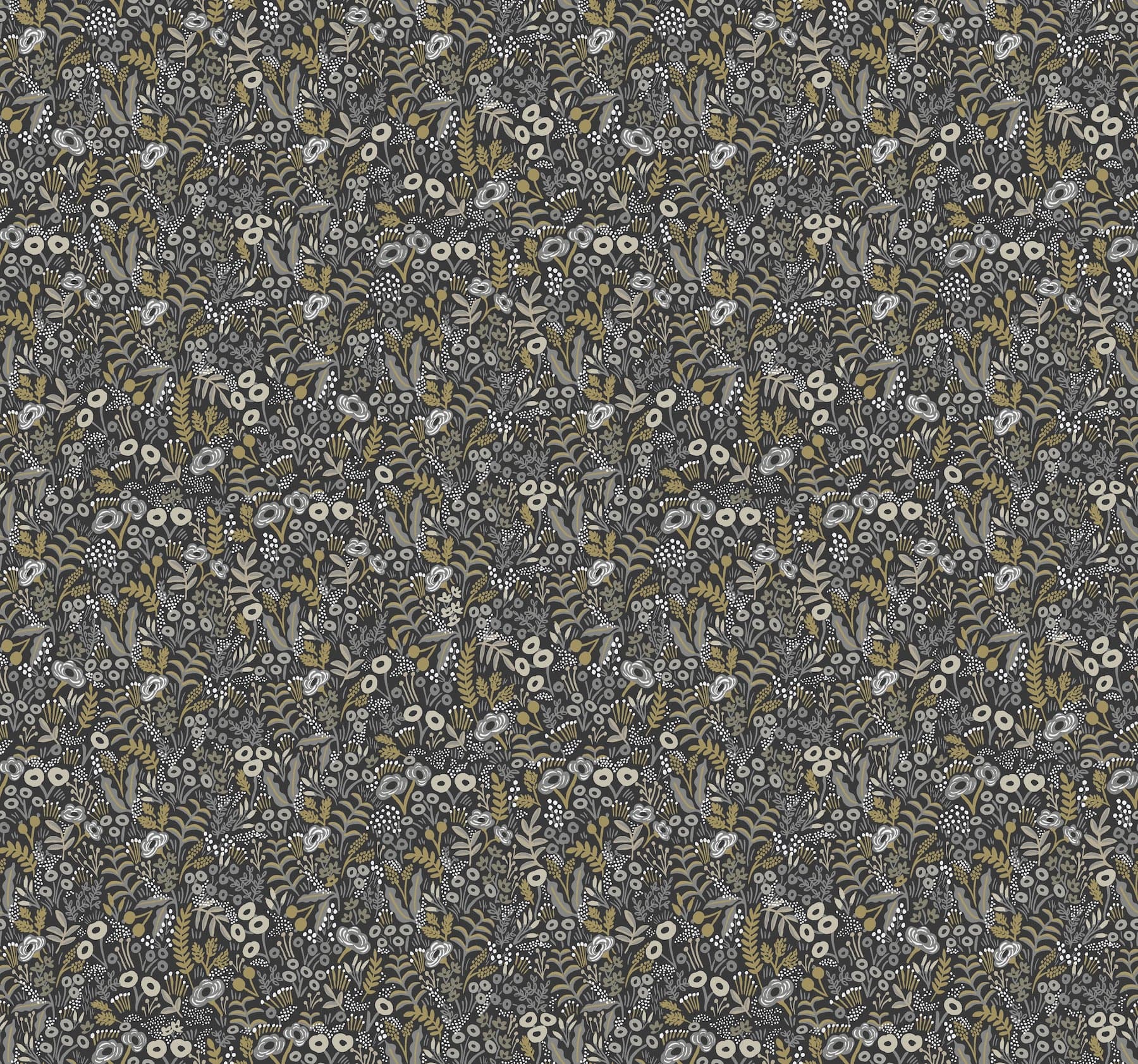 Rifle Paper Co. Tapestry Black Linen Wallpaper