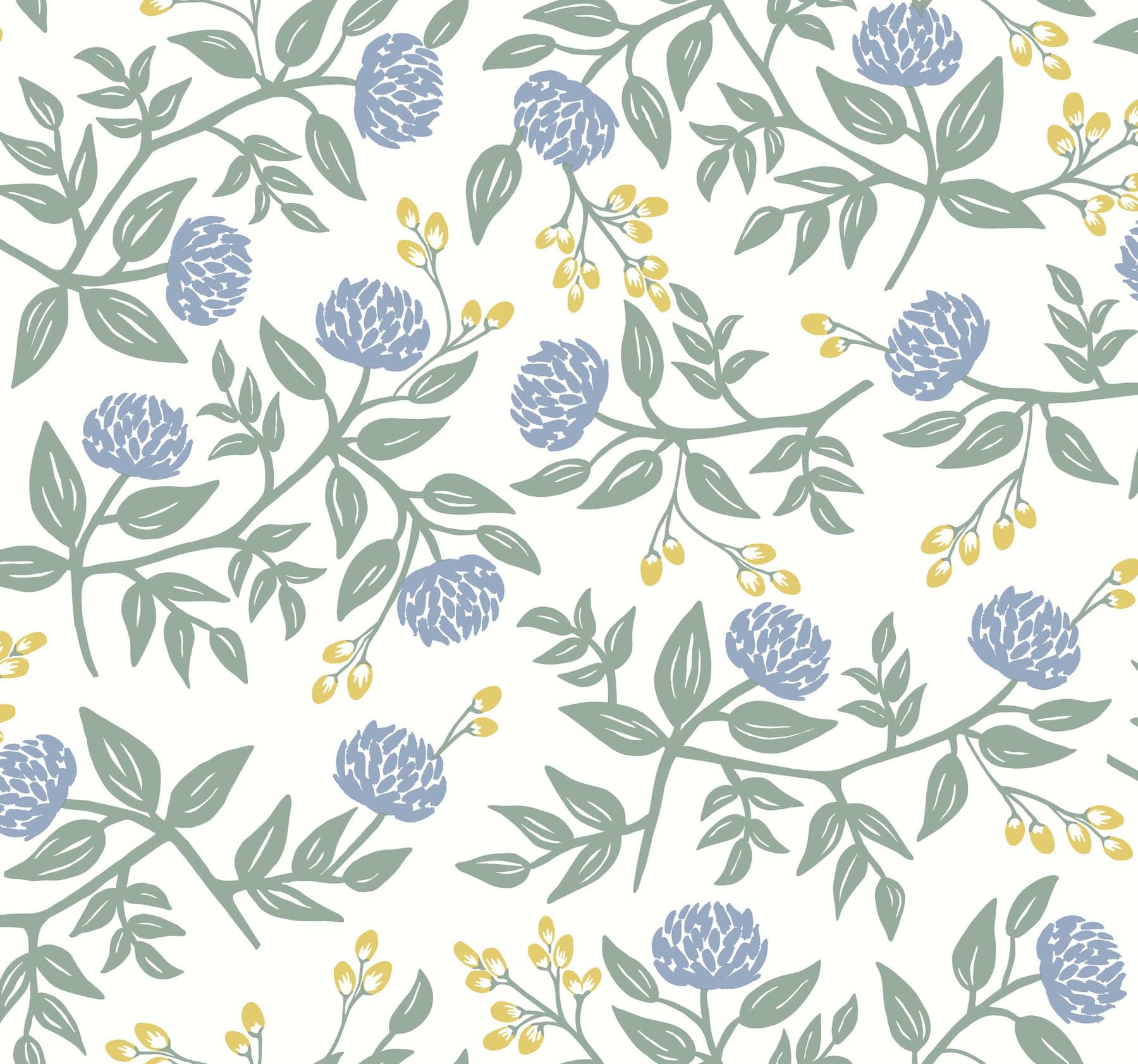 Rifle Paper Co. Peonies Periwinkle & Sage Wallpaper
