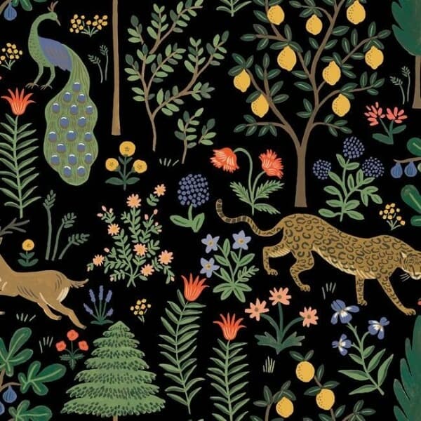Menagerie Premium Peel + Stick Wallpaper- Black