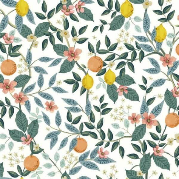 Citrus Grove Premium Peel + Stick Wallpaper- White
