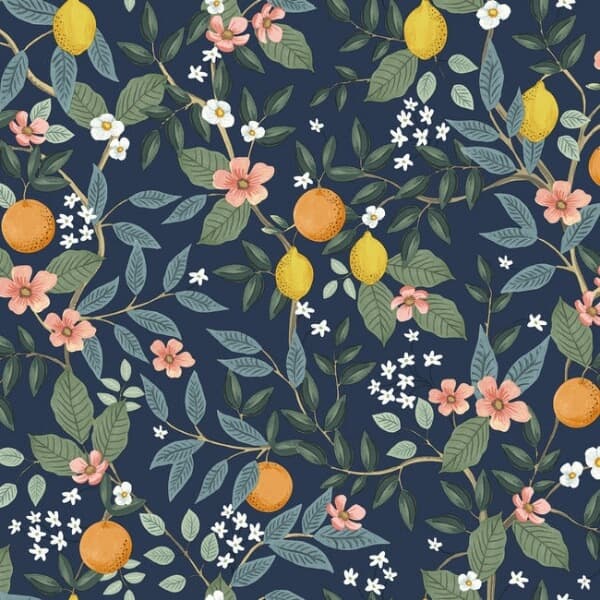 Citrus Grove Premium Peel + Stick Wallpaper- Navy