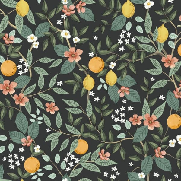 Citrus Grove Premium Peel + Stick Wallpaper- Black