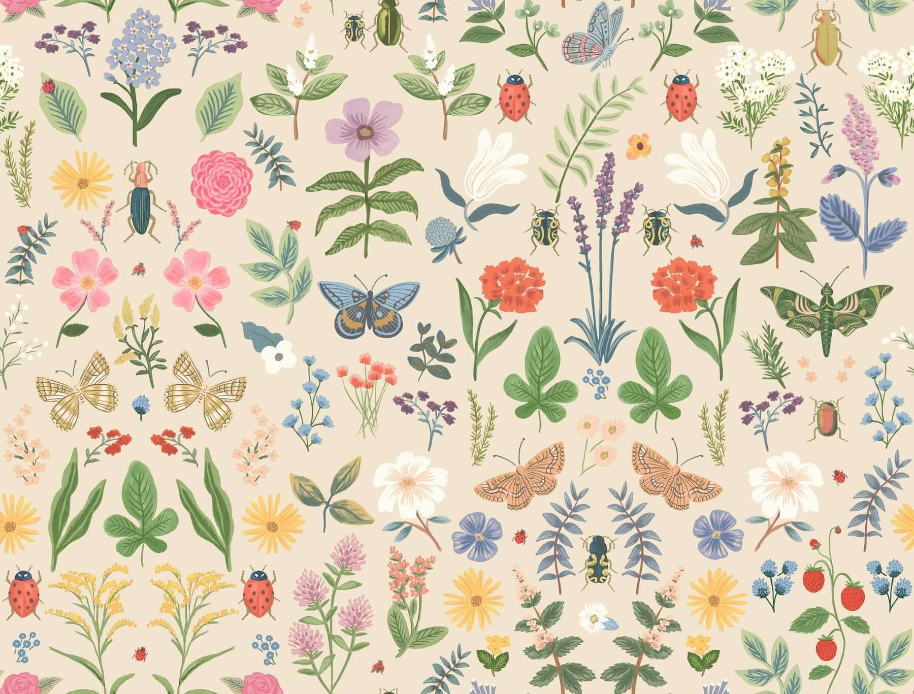 Curio Peel + Stick Wallpaper- Cream
