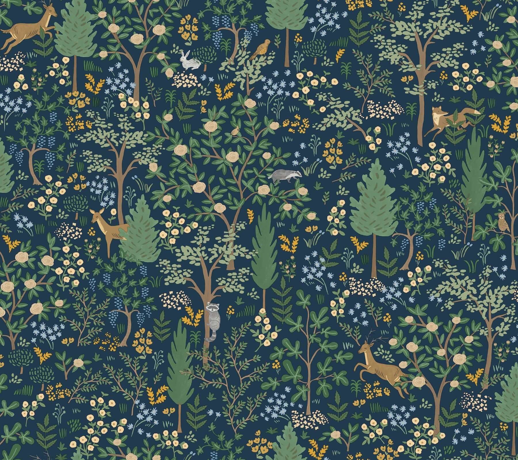 Woodland Peel + Stick Wallpaper- Navy