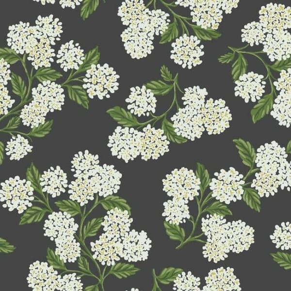 Hydrangea Wallpaper- Black & White
