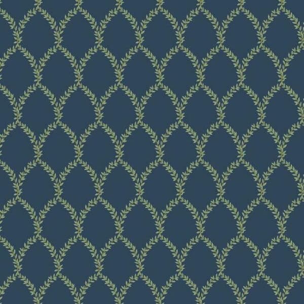 Laurel Wallpaper- Navy