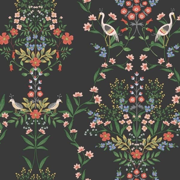Luxembourg Wallpaper- Black Multi