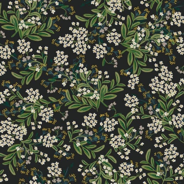 Cornflower Wallpaper- Black
