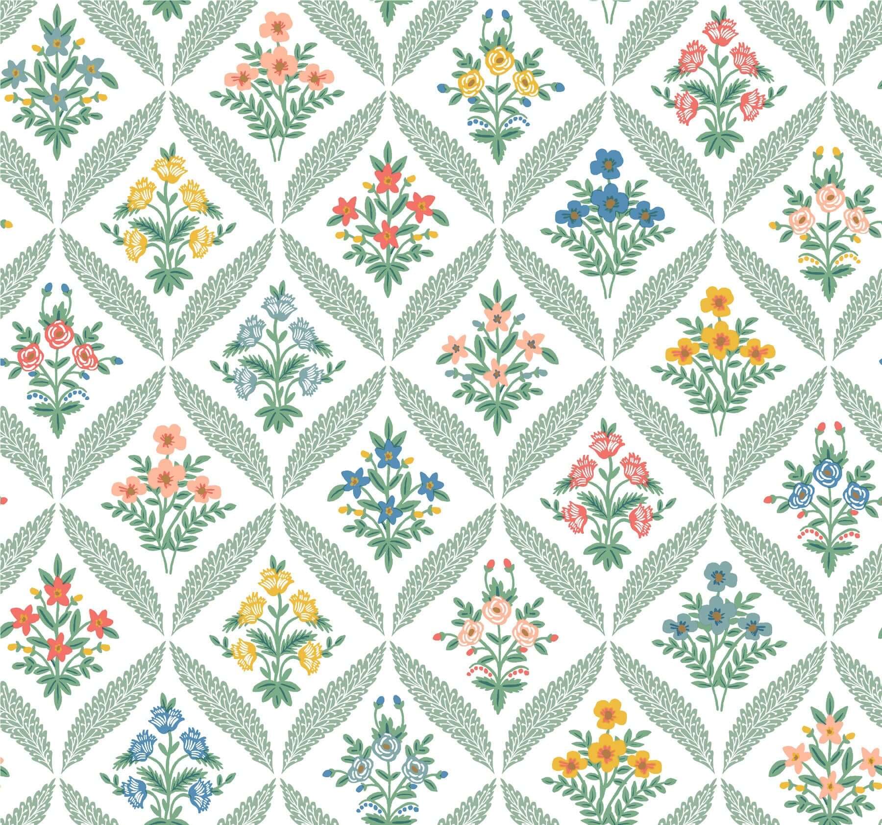 Estee Garden Wallpaper- Sage Multi