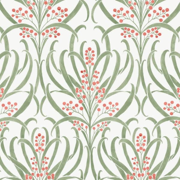 Calluna Wallpaper- White/Berry