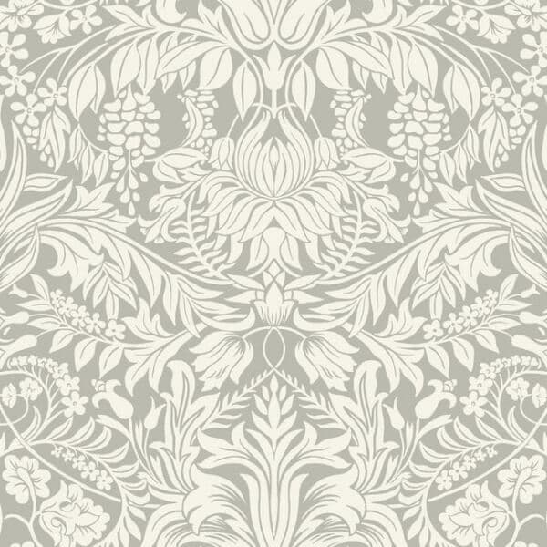 Lockwood Damask Wallpaper- Grey