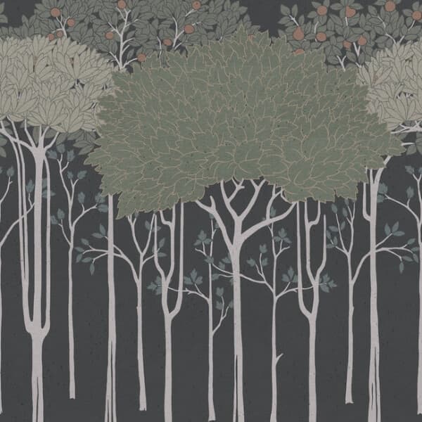 Oakwood Grove Wallpaper Border- Black