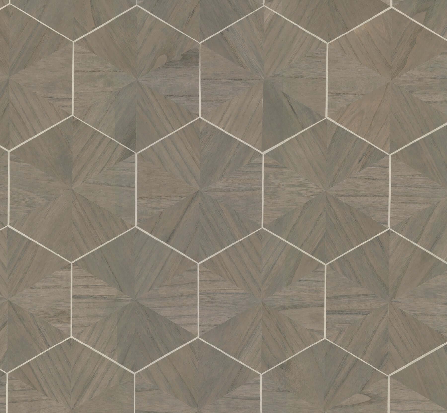 Hexagram Wood Veneer Wallpaper- Caper