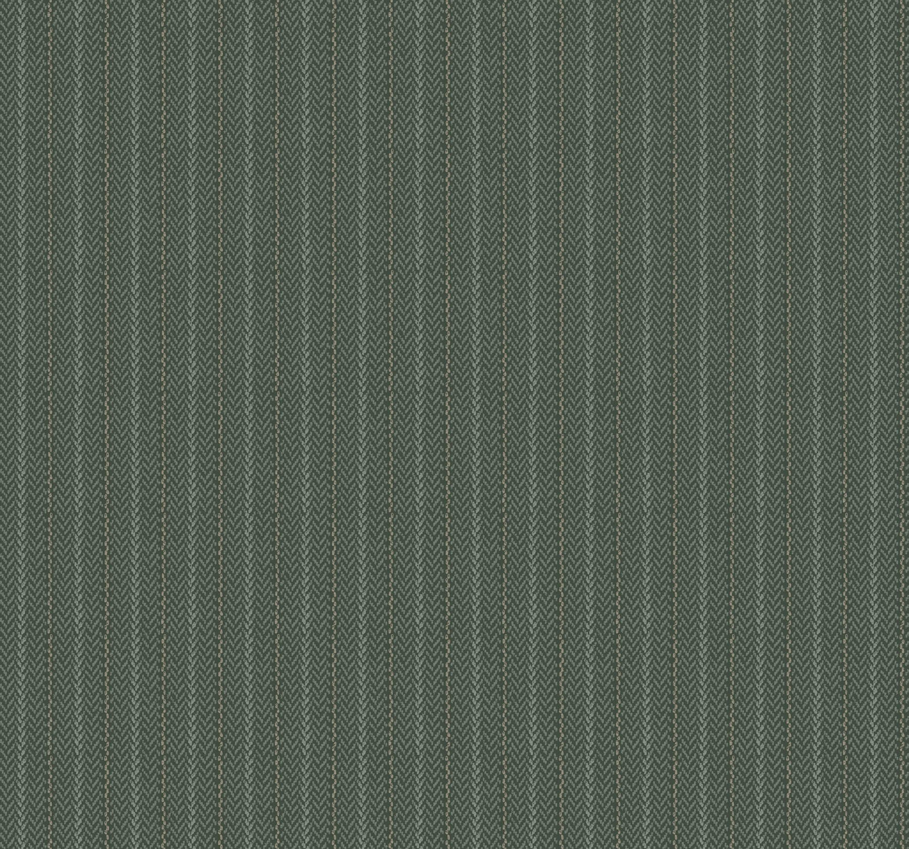 Elkan Stripe Green Herringbone Wallpaper