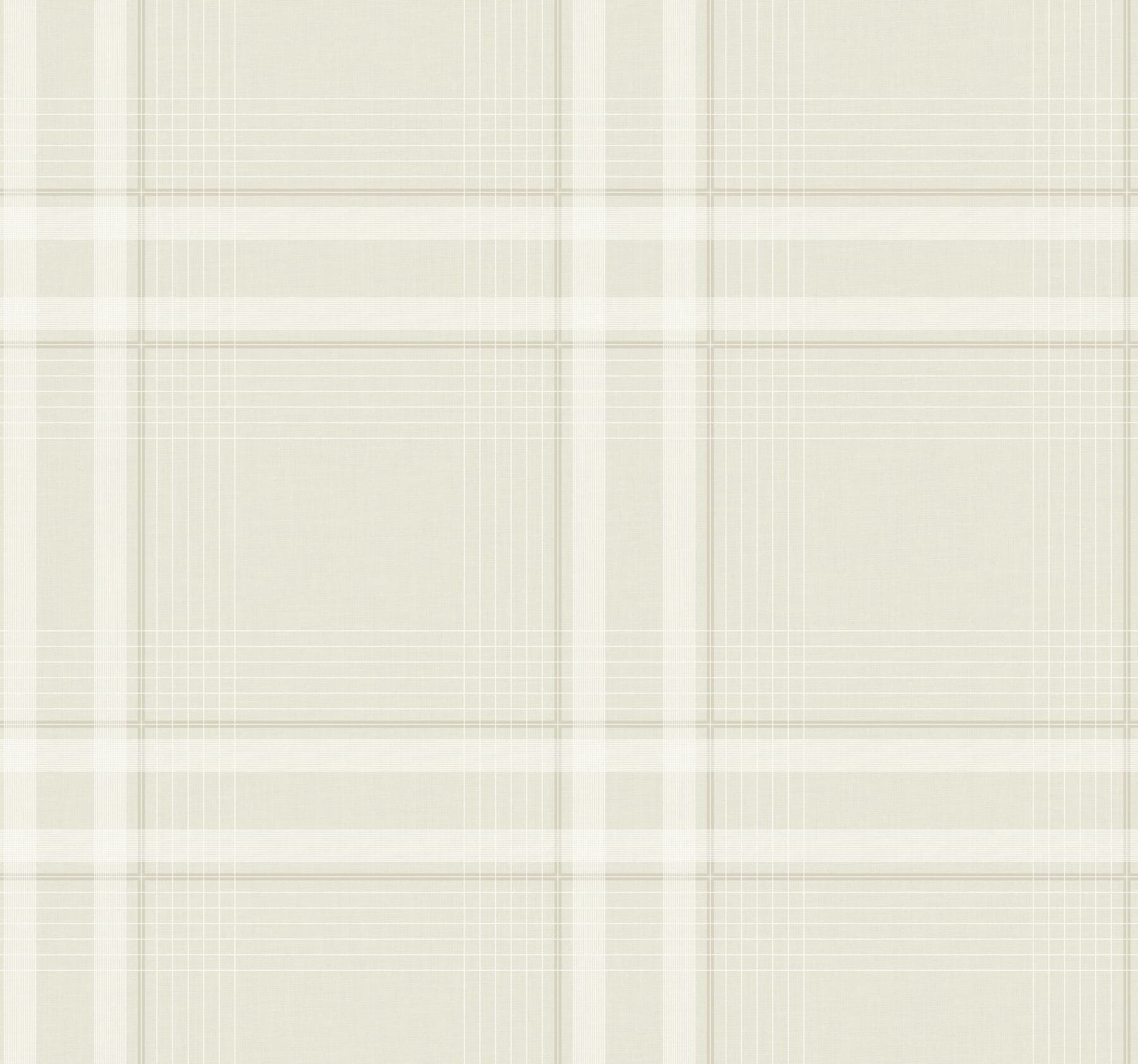 Country Club Plaid Dove Faux Linen Wallpaper