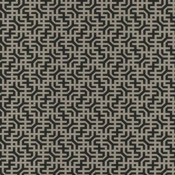 Dynastic Lattice Wallpaper- Black/Glint