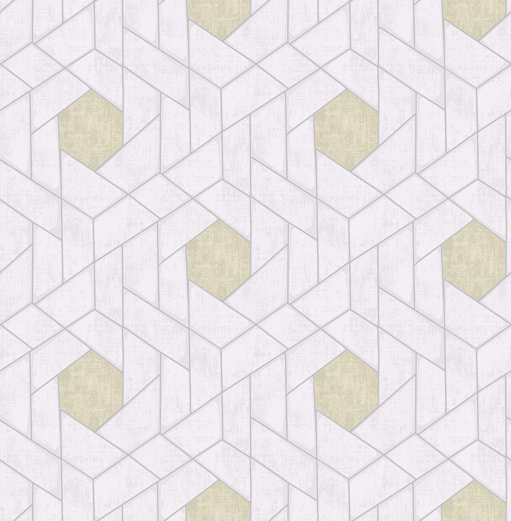 Granada Silver Geometric Wallpaper- Scott Living