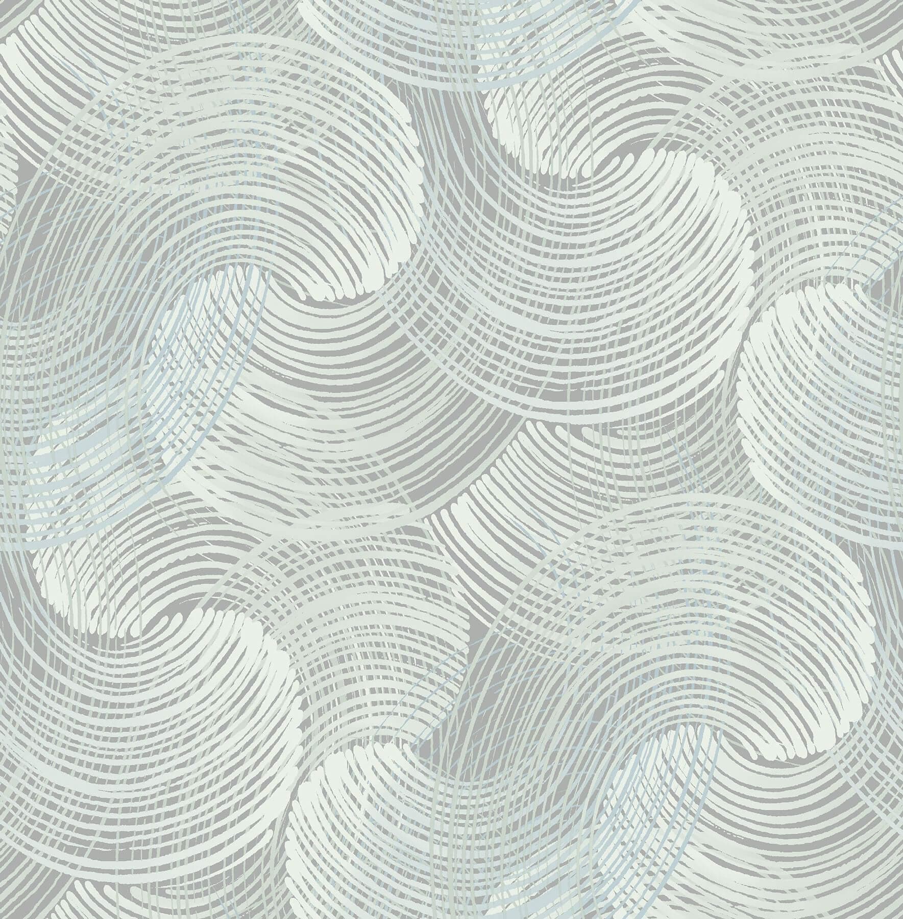 Karson Teal Swirling Geometric Wallpaper- Scott Living