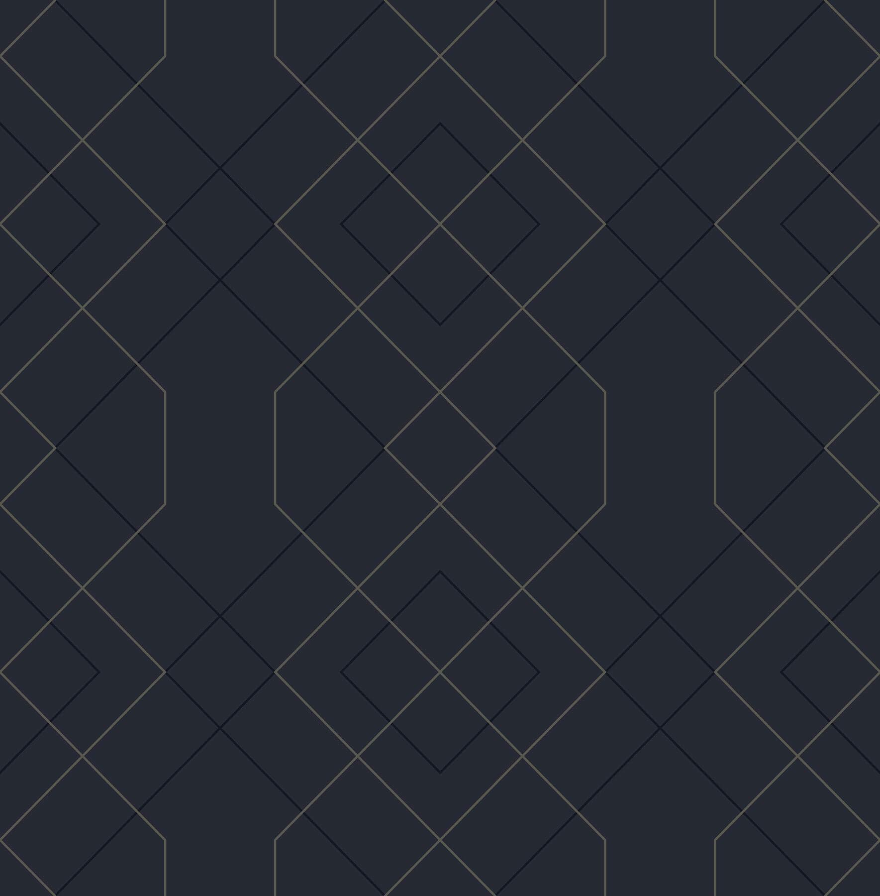 Ballard Indigo Geometric Wallpaper- Scott Living