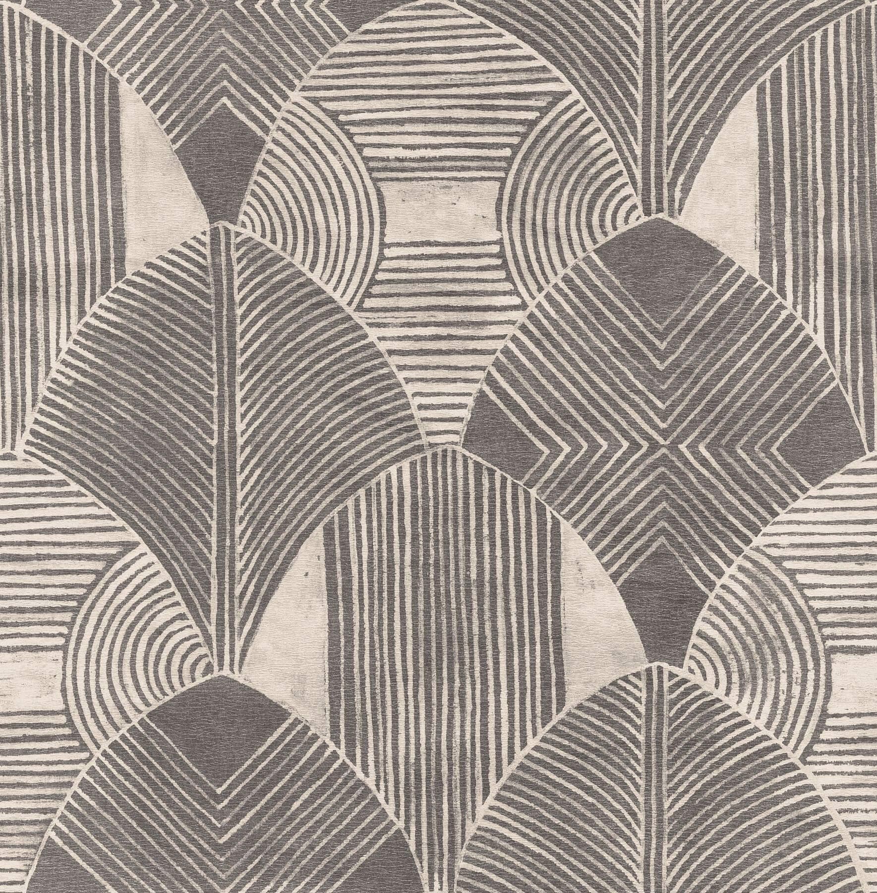 Westport Charcoal Geometric Wallpaper- Scott Living