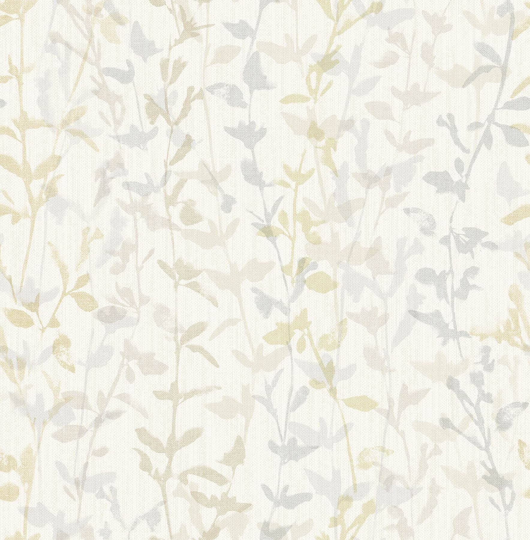 Thea Light Grey Floral Trail Wallpaper- Scott Living