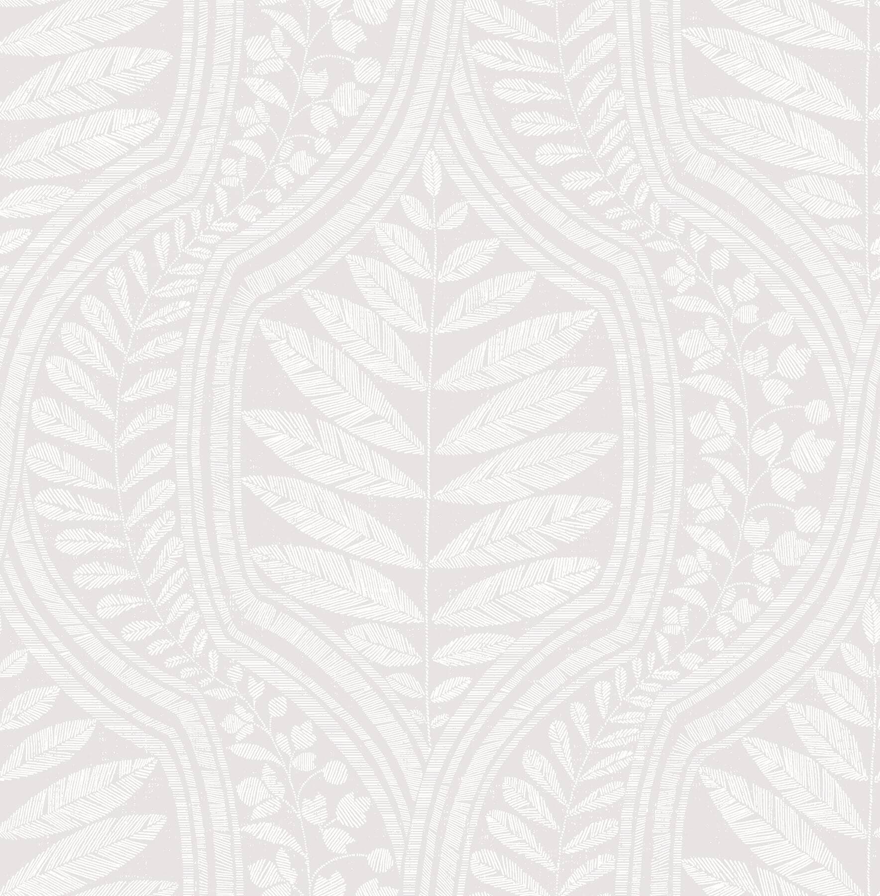 Juno Light Grey Ogee Wallpaper- Scott Living