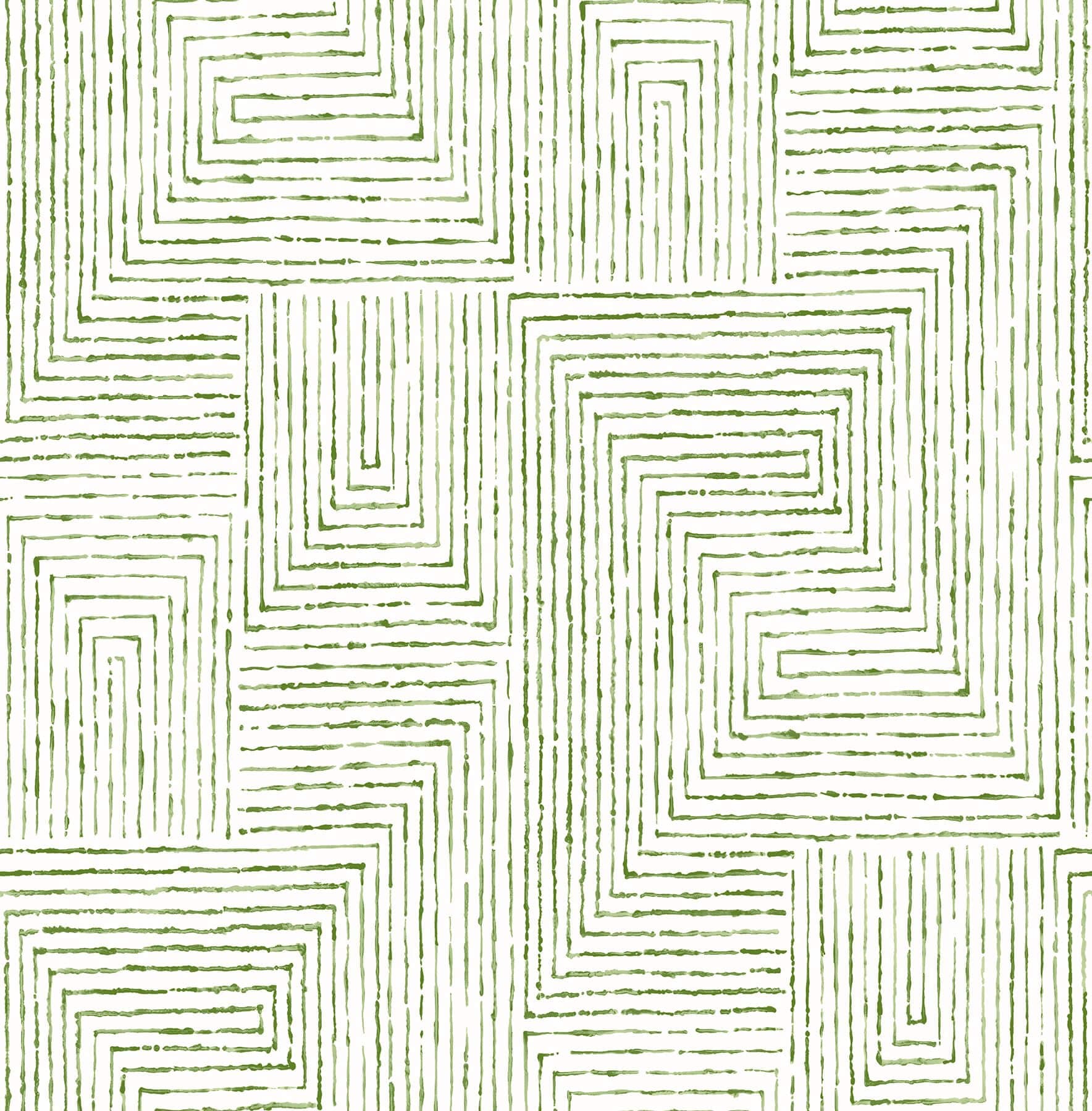 Merritt Green Geometric Wallpaper- Scott Living