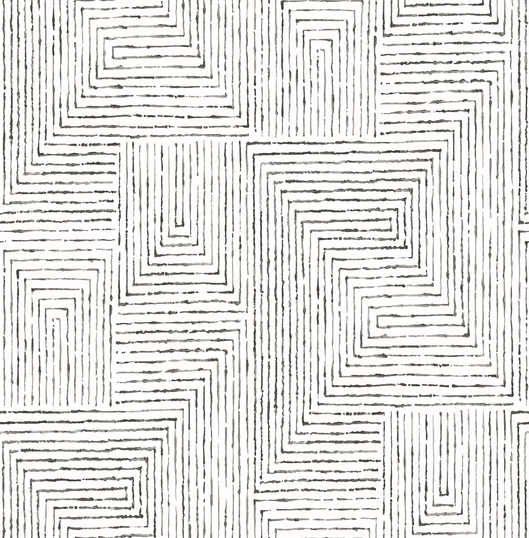 Merritt Black Geometric Wallpaper- Scott Living